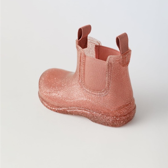 NWT Zara Size 9 toddler pink glitter rainboots - Picture 3 of 6